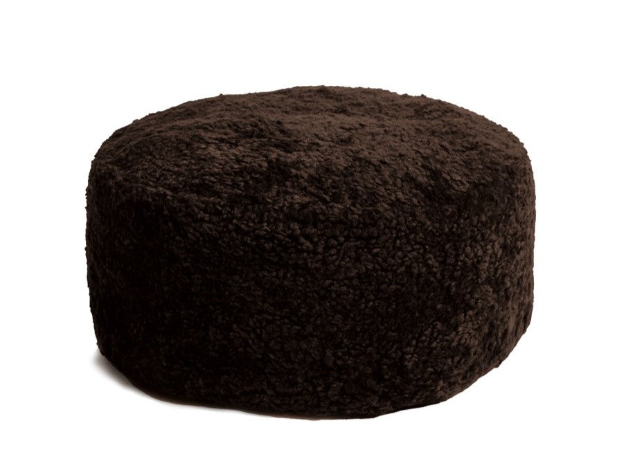 Shorn Curly Sheepskin Ottoman