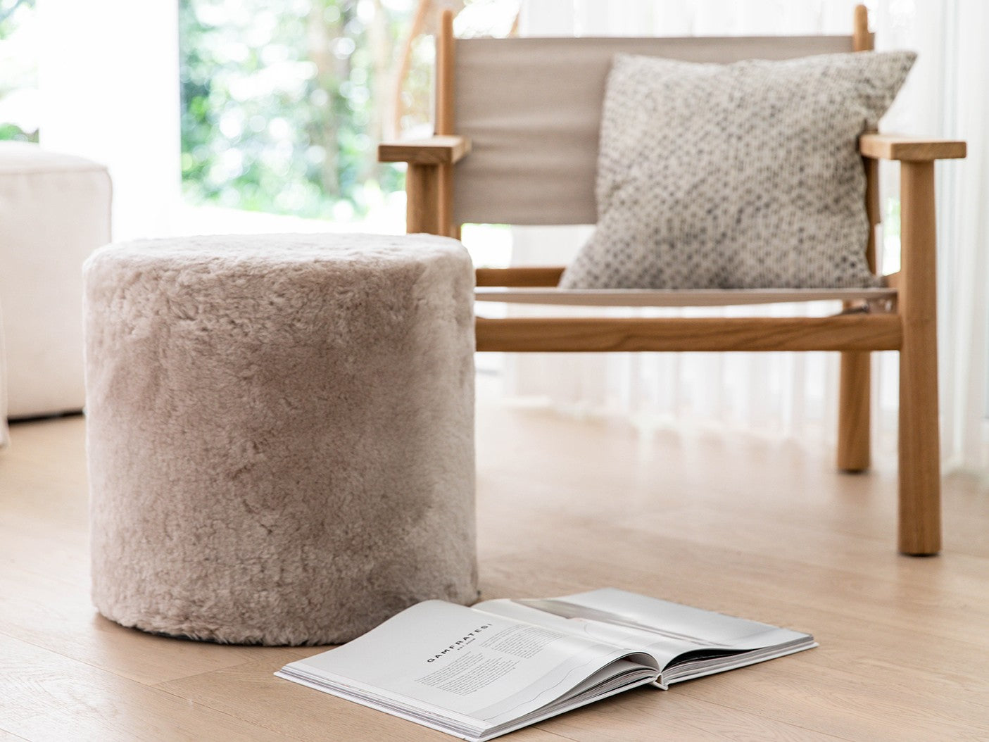 Shorn Sheepskin Tuffet