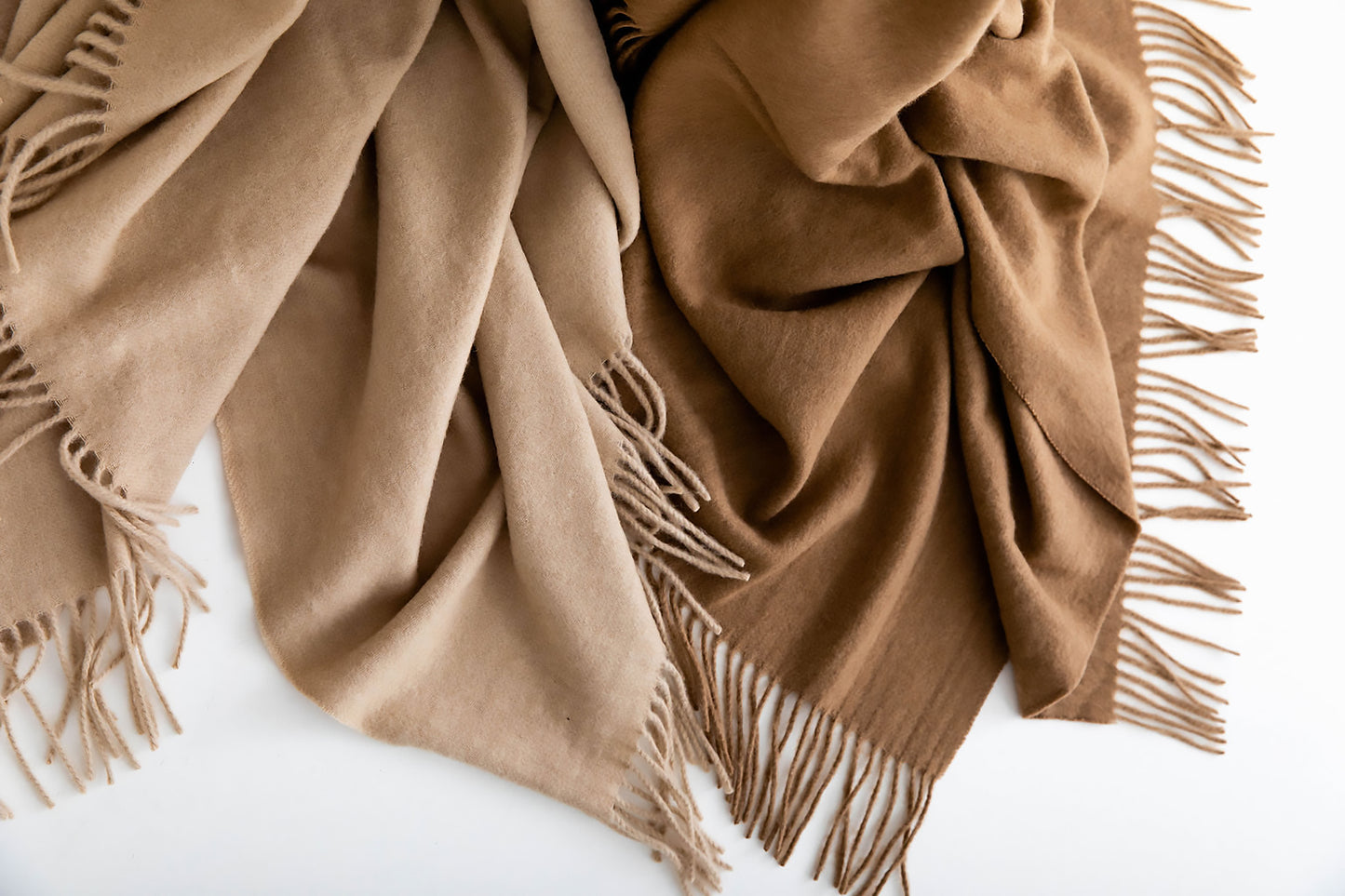 Flatweave Camel Hair Throw