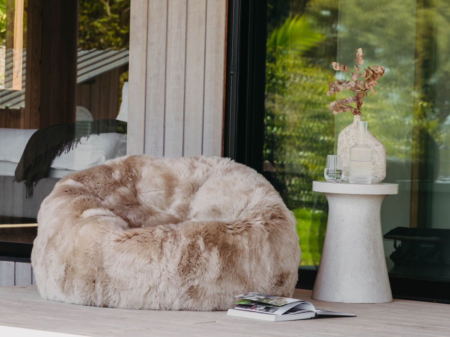 Long Wool Bean Bag
