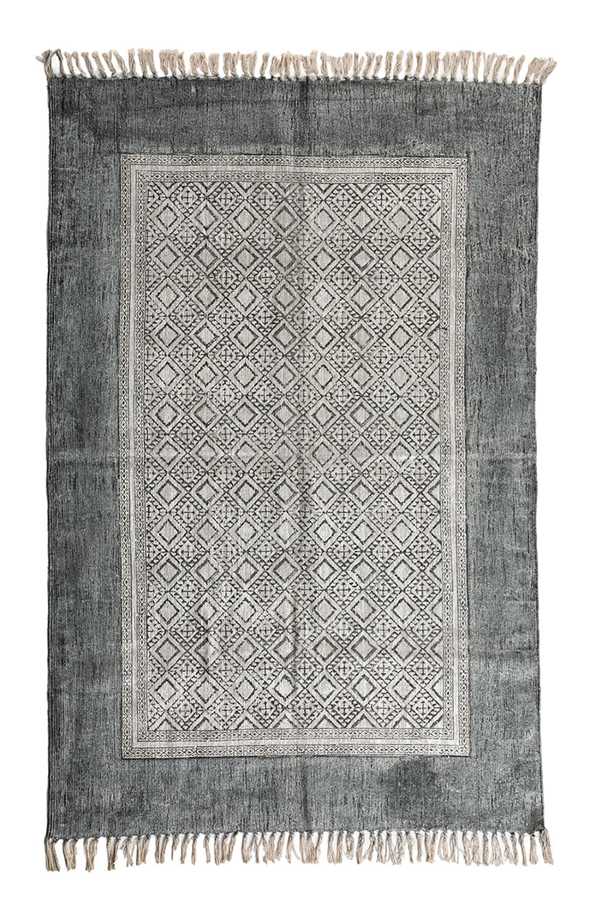 Taara Hand Block Printed Cotton Rug