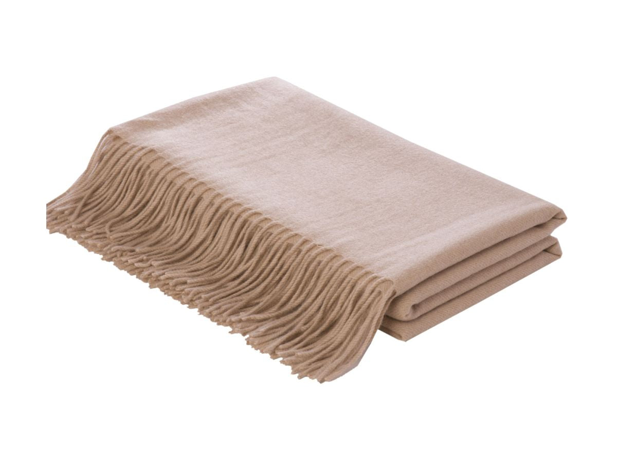 Flatweave Camel Hair Throw