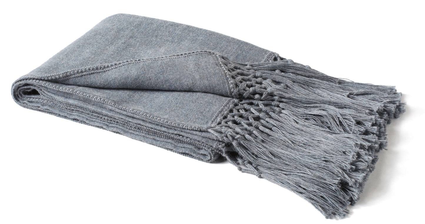 Blue Grey Alpaca Throw - Cool