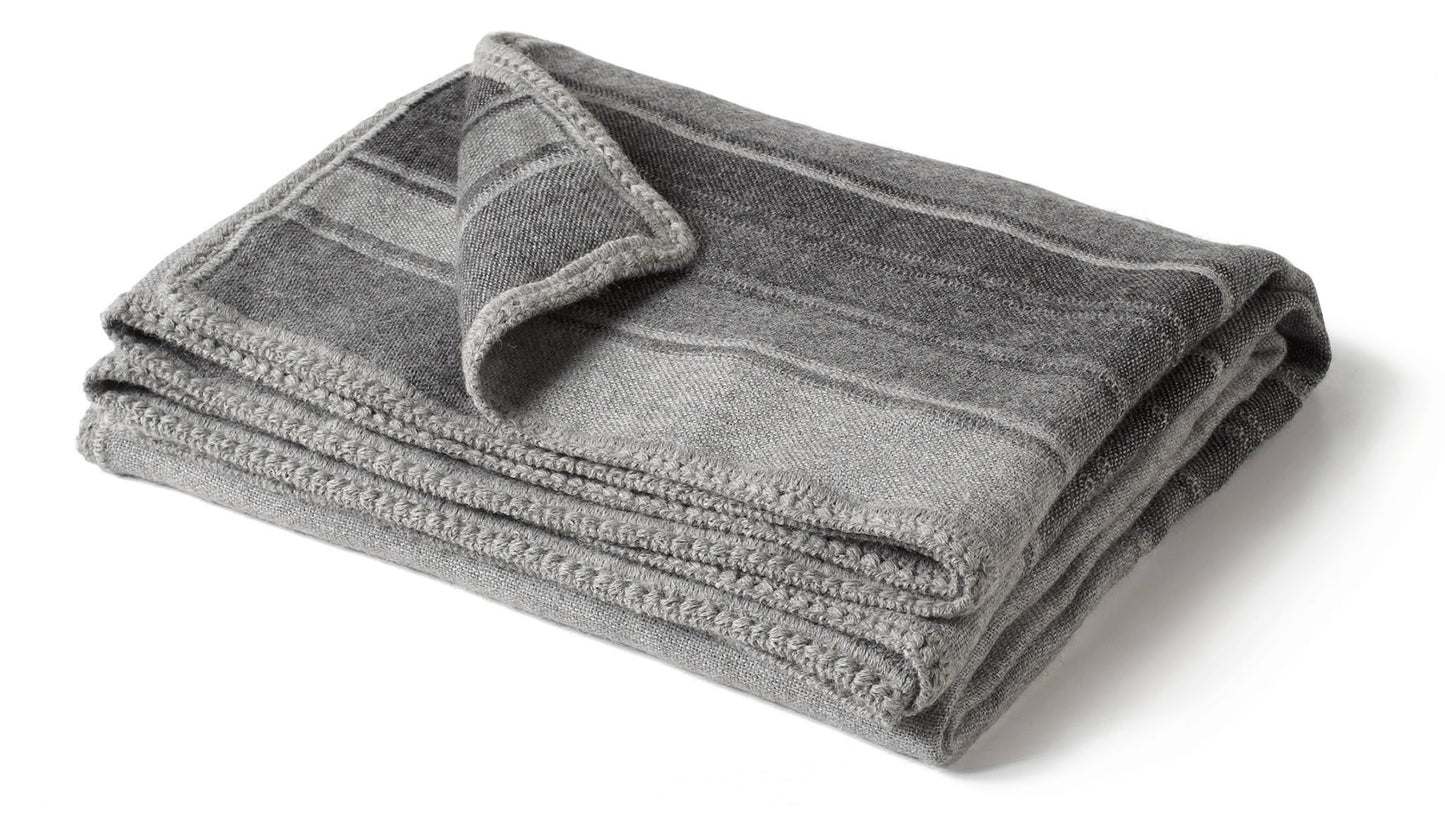 Greys Alpaca Throw - Lines