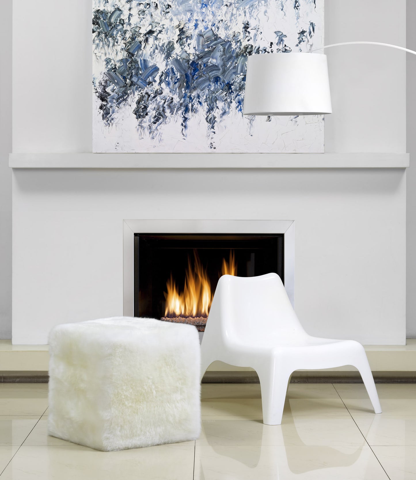 Ivory Sheepskin Cube