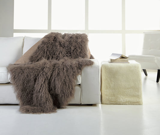 Portabello Tibetan Sheepskin Throw
