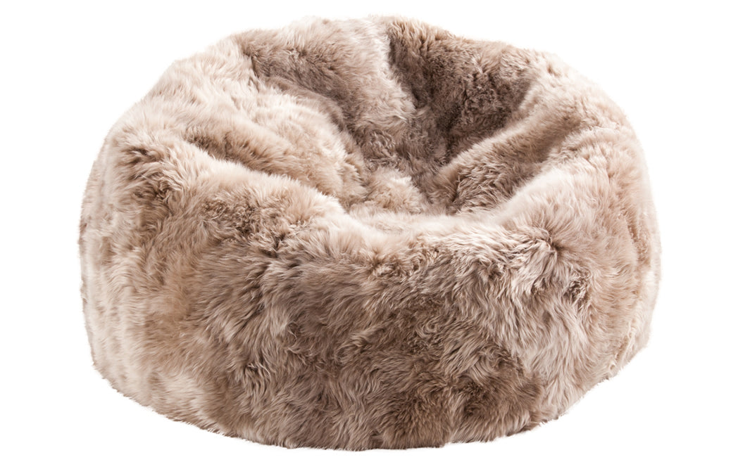 Taupe Sheepskin Bean Bag