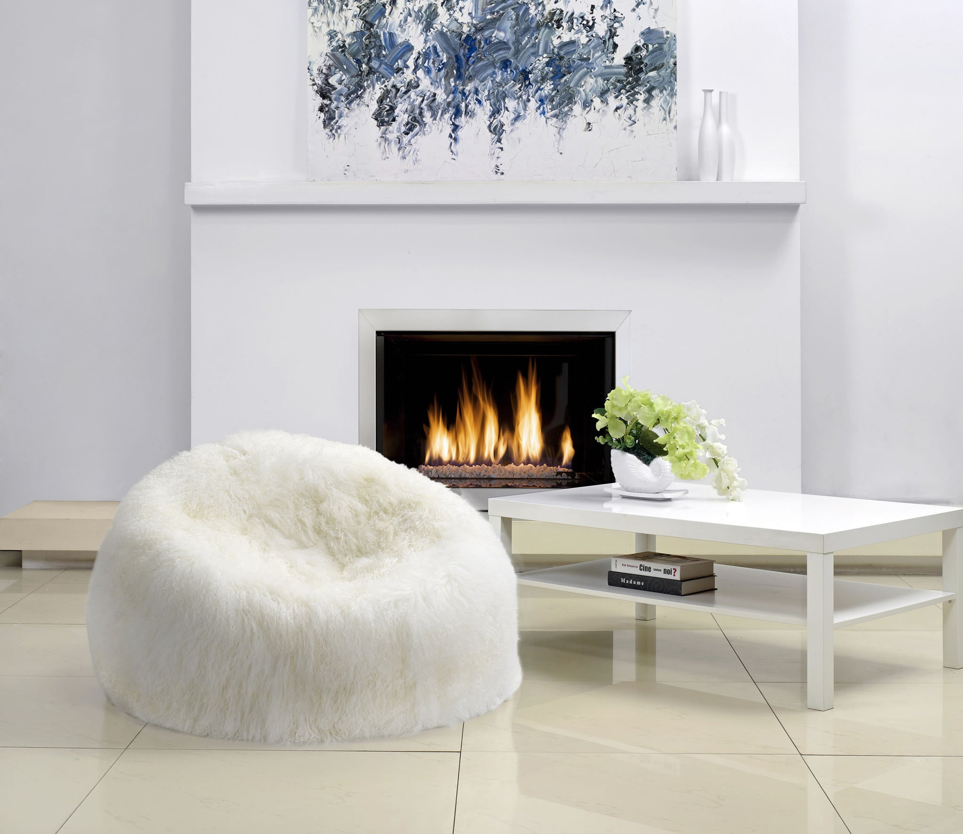 White Tibetan Bean Bag