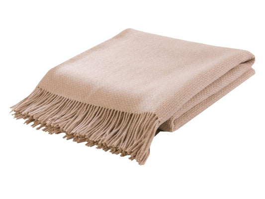 Basketweave Camel Hair Throw
